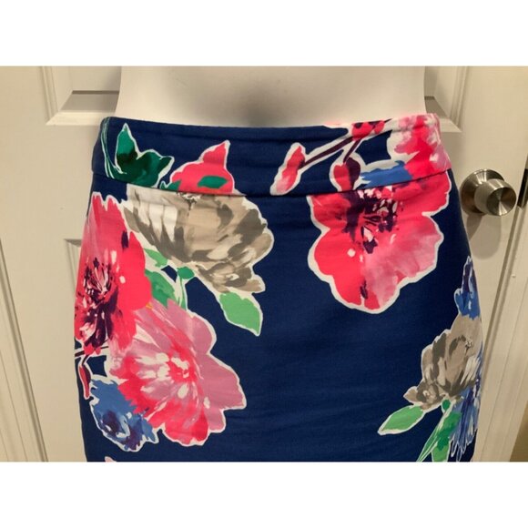 Kate Spade New York Blue Multicolor Floral Pencil Skirt Size 4 - Picture 4 of 9